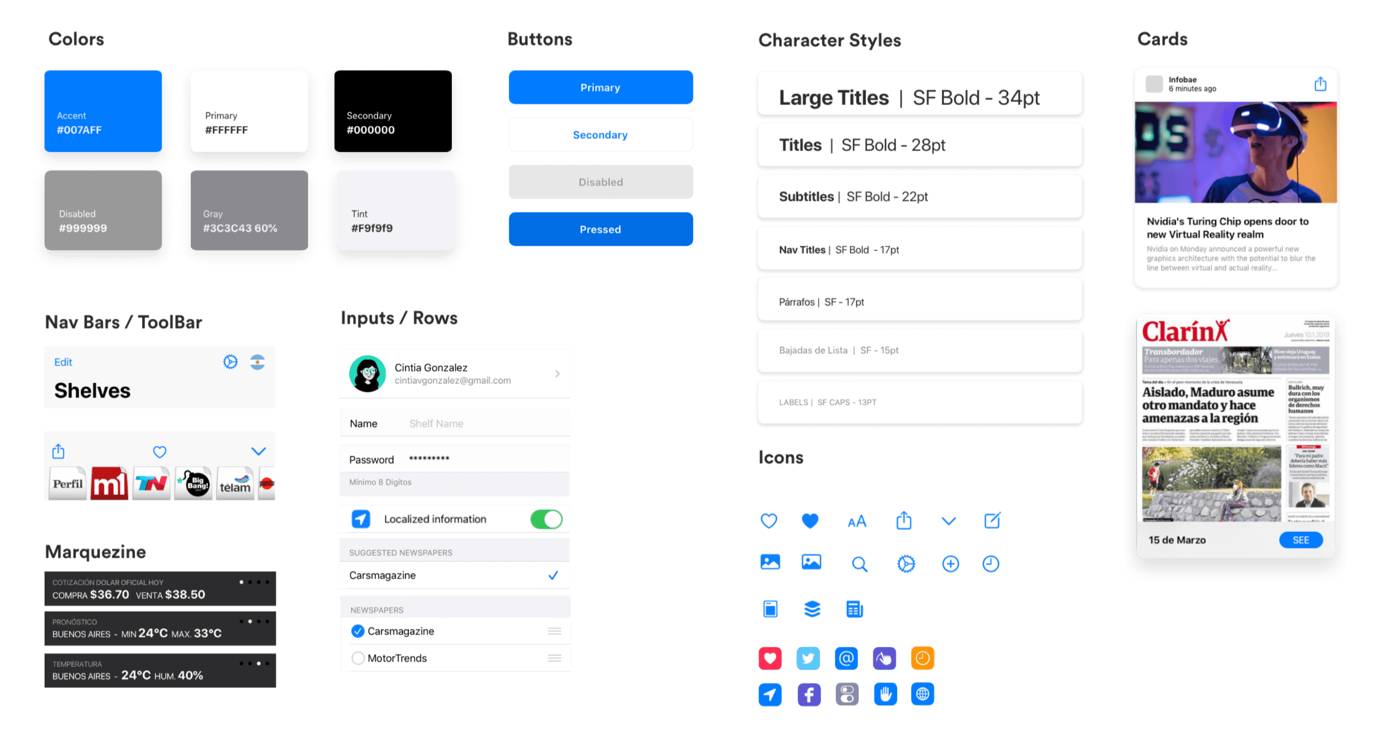 Shelfy UI design screens